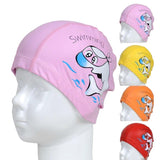 Maxbell Children's Waterproof Cartoon Dolphin Swimming Cap Ear Protection Pink