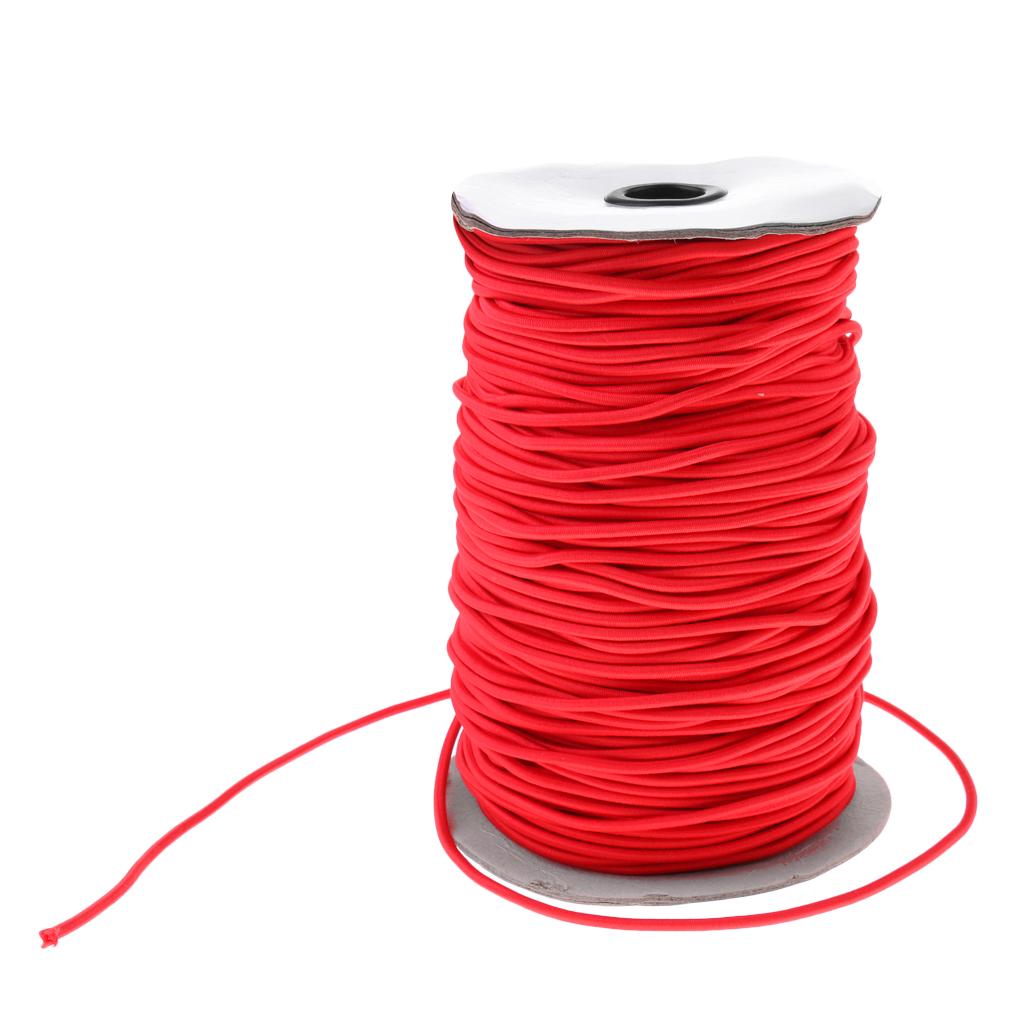 Maxbell 3mm Red Elastic Bungee Rope Shock Cord Tie Down Boats Trailers Kayak 100m