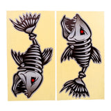 Maxbell 2 Pieces Skeleton Fish Decals Stickers Boat Canoe Kayak Fishing Graphics S