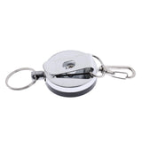 Maxbell Retractable Key Chain Badge Holder Steel Recoil Ring Belt Clip 60cm Black