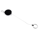 Maxbell Retractable Key Chain Badge Holder Steel Recoil Ring Belt Clip 60cm Black