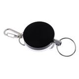 Maxbell Retractable Key Chain Badge Holder Steel Recoil Ring Belt Clip 60cm Black