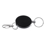 Maxbell Retractable Key Chain Badge Holder Steel Recoil Ring Belt Clip 60cm Black