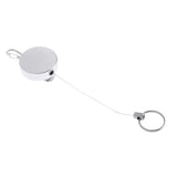Maxbell Retractable Key Chain Badge Holder Steel Recoil Ring Belt Clip 60cm Silver