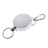 Maxbell Retractable Key Chain Badge Holder Steel Recoil Ring Belt Clip 60cm Silver