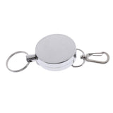 Maxbell Retractable Key Chain Badge Holder Steel Recoil Ring Belt Clip 60cm Silver