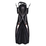 Maxbell Adult Long Snorkeling Swim Fins Flippers with Adjustable Heel L XL Black