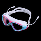 Maxbell Adult Swimming Goggles Glasses Anti Fog UV Protection with Case Pink Blue