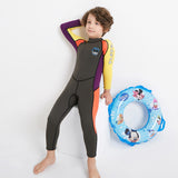 Maxbell 2.5mm Neoprene Kids Full Body Long Sleeve Diving Swimming Suit L Army green