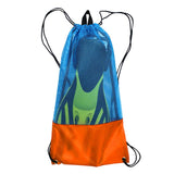 Maxbell Mesh Drawstring Bag for Scuba Diving Snorkel Fins Goggles Mask L Orange