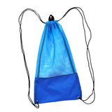 Maxbell Mesh Drawstring Bag for Scuba Diving Snorkel Fins Goggles Mask M Blue