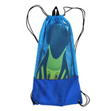 Maxbell Mesh Drawstring Bag for Scuba Diving Snorkel Fins Goggles Mask M Blue