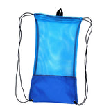 Maxbell Mesh Drawstring Bag for Scuba Diving Snorkel Fins Goggles Mask M Blue