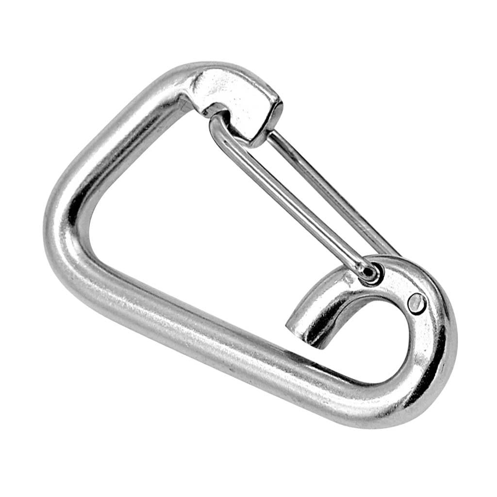 Maxbell 304 Stainless Steel Spring Hook Carabiner Clip Keychain M10 100mm