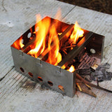 Maxbell Outdoor Stainless Steel Portable Folding Stove Wood Burner for Camping Picnic BBQ Backpacking