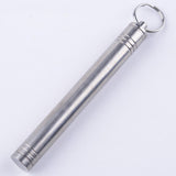 Maxbell Waterproof Titanium Alloy Pocket Toothpick Ear Pick Holder Camping Silver