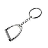 Maxbell Zinc Alloy Stirrup Keychain Key Ring Equestrian Keyfob Bag Decoration Silver