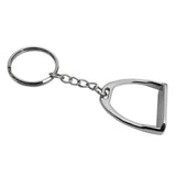Maxbell Zinc Alloy Stirrup Keychain Key Ring Equestrian Keyfob Bag Decoration Silver