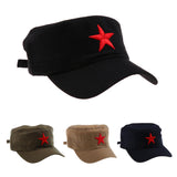 Maxbell Cotton Red Star Hat Men Women Outdoor Cap Camping Hiking Travel Black