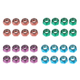 Maxbell 8pcs Skateboard Truck Wheel Axle Screw Nuts Longboard Accessories Blue