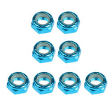 Maxbell 8pcs Skateboard Truck Wheel Axle Screw Nuts Longboard Accessories Blue