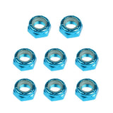 Maxbell 8pcs Skateboard Truck Wheel Axle Screw Nuts Longboard Accessories Blue