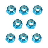 Maxbell 8pcs Skateboard Truck Wheel Axle Screw Nuts Longboard Accessories Blue