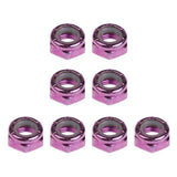 Maxbell 8pcs Skateboard Truck Wheel Axle Screw Nuts Longboard Accessories Purple