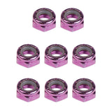 Maxbell 8pcs Skateboard Truck Wheel Axle Screw Nuts Longboard Accessories Purple