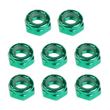 Maxbell 8pcs Skateboard Truck Wheel Axle Screw Nuts Longboard Accessories Green
