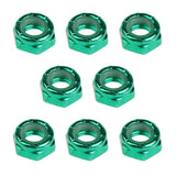 Maxbell 8pcs Skateboard Truck Wheel Axle Screw Nuts Longboard Accessories Green