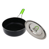 Maxbell Portable Outdoor Camping Non-stick Cooking Pot Soup/Rice/Hot Pot with Silicone Covered Folding Handle & Carry Bag