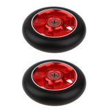 Maxbell 1 Pair Replacement 100mm Stunt Scooter Wheels with Bearing & Bushings red