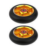 Maxbell 1 Pair Replacement 100mm Stunt Scooter Wheels with Bearing & Bushings gold