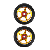 Maxbell 1 Pair Replacement 100mm Stunt Scooter Wheels with Bearing & Bushings gold