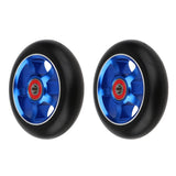 Maxbell 1 Pair Replacement 100mm Stunt Scooter Wheels with Bearing & Bushings blue