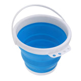 Maxbell Camping Folding Collapsible Silicone Bucket Outdoor Barrel S Round Blue