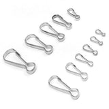 Maxbell 100pcs Stainless Steel Carabiners Spring Snap Clasp Outdoor Hardware 16mm