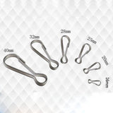 Maxbell 100pcs Stainless Steel Carabiners Spring Snap Clasp Outdoor Hardware 16mm