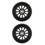 Maxbell 2pcs PU Scooter Wheels Speed Skates Trolley Wheels Replacement 100mm Black