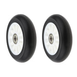 Maxbell 2pcs PU Scooter Wheels Speed Skates Trolley Wheels Replacement 100mm White