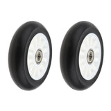 Maxbell 2pcs PU Scooter Wheels Speed Skates Trolley Wheels Replacement 100mm White