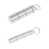 Maxbell Aluminum Alloy Waterproof Pill Box Mini Tablet Case Separated Layers 90x17mm