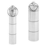 Maxbell Aluminum Alloy Waterproof Pill Box Mini Tablet Case Separated Layers 90x17mm