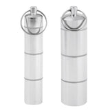 Maxbell Aluminum Alloy Waterproof Pill Box Mini Tablet Case Separated Layers 90x17mm