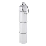 Maxbell Aluminum Alloy Waterproof Pill Box Mini Tablet Case Separated Layers 90x17mm