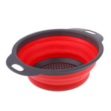 Maxbell Camping Hiking Collapsible Colander Kitchen Folding Strainer Basket L Red