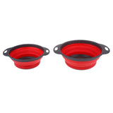 Maxbell Camping Hiking Collapsible Colander Kitchen Folding Strainer Basket L Red