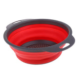 Maxbell Camping Hiking Collapsible Colander Kitchen Folding Strainer Basket L Red