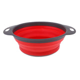 Maxbell Camping Hiking Collapsible Colander Kitchen Folding Strainer Basket L Red